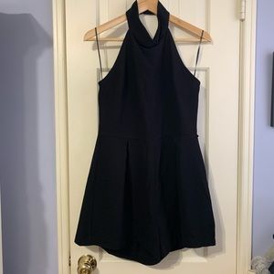 Black high neck romper